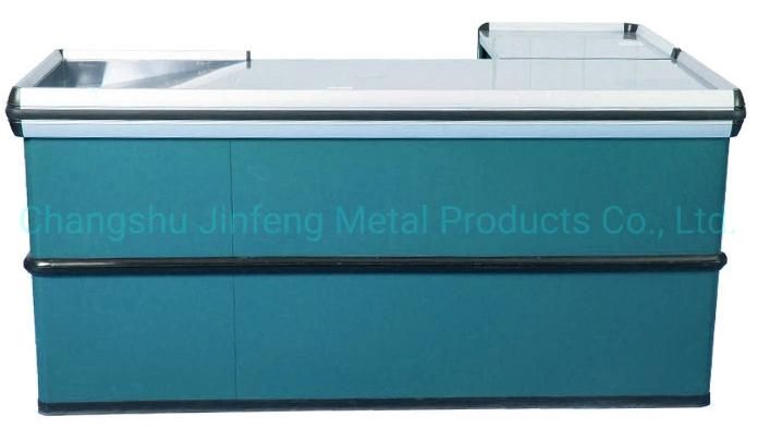 Supermarket Furniture Cashier Desk Convenience Store Metal Checkout Counter Jf-Cc-039