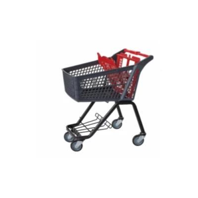 Plastic Cart with Zinc and Powder Coating Underframe Bottom Shelf