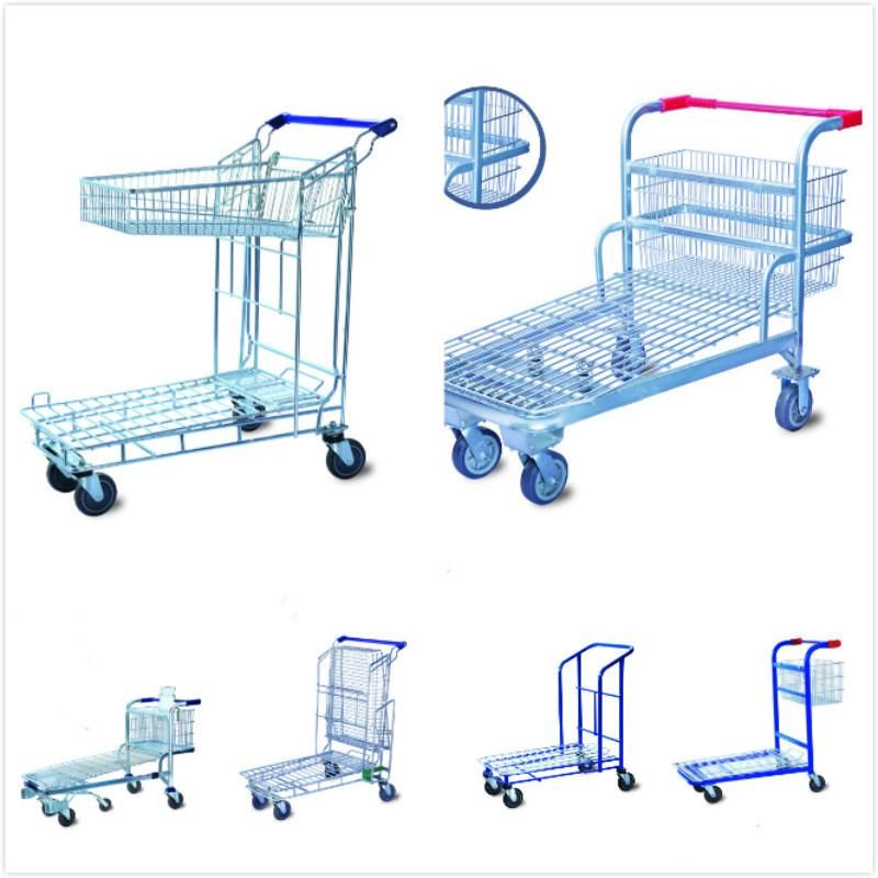 Warehouse Transport Cargo Trolley Flat Wire Cart