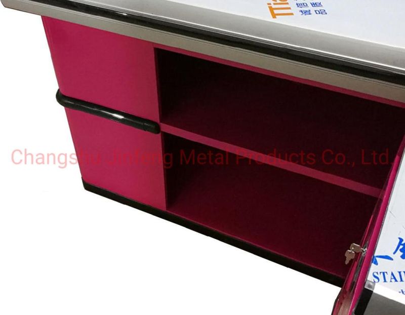 Supermarket Checkout Counter Convenience Store Metal Cashier Table Jf-Cc-042