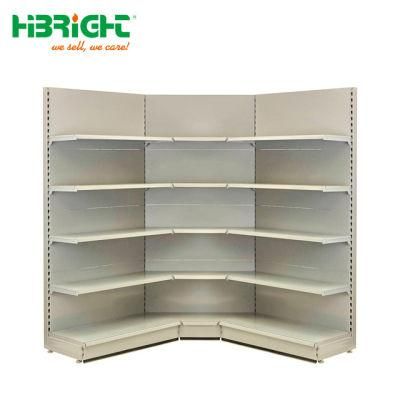 Metallic Material and Light Duty Style Supermarket Corner Display Gondola Shelf