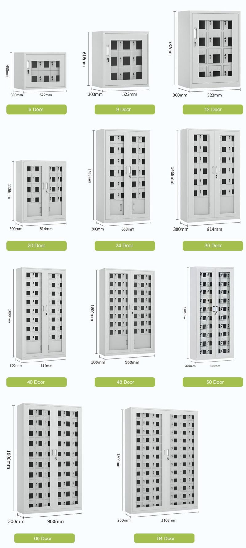 80-Slot Cell Phone Smartphone Charging Station Lockers