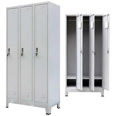 3 Door Metal Locker Wardrobe with Leg