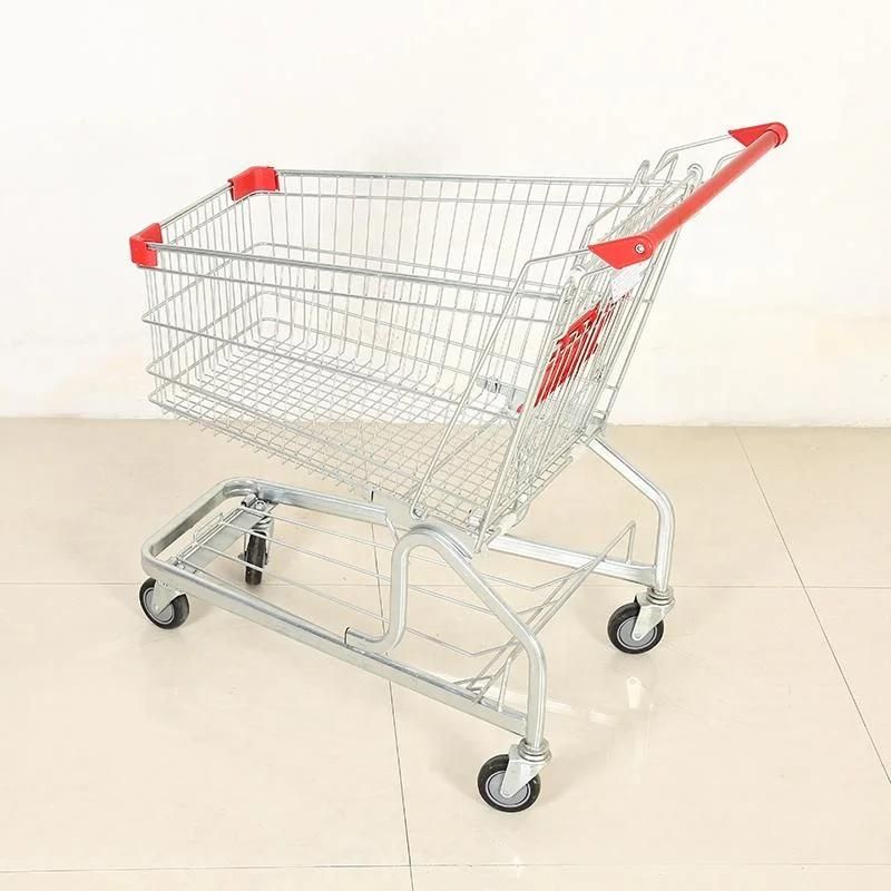 60-240L Supermarket Cart Metal Shopping Trolley with Baby Seat