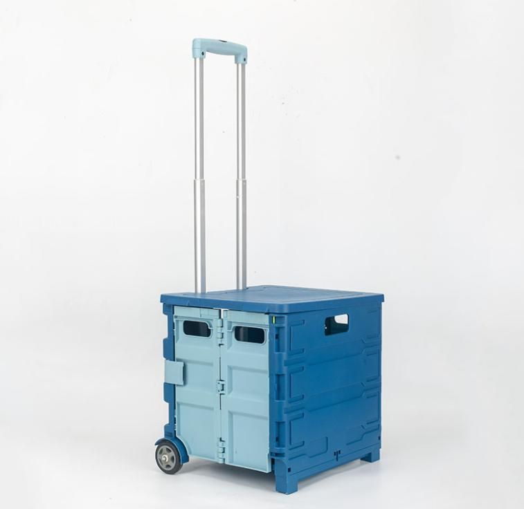 Hot Sale Supermarket Plastic Portable Foldable Luggage Cart Cheap Price