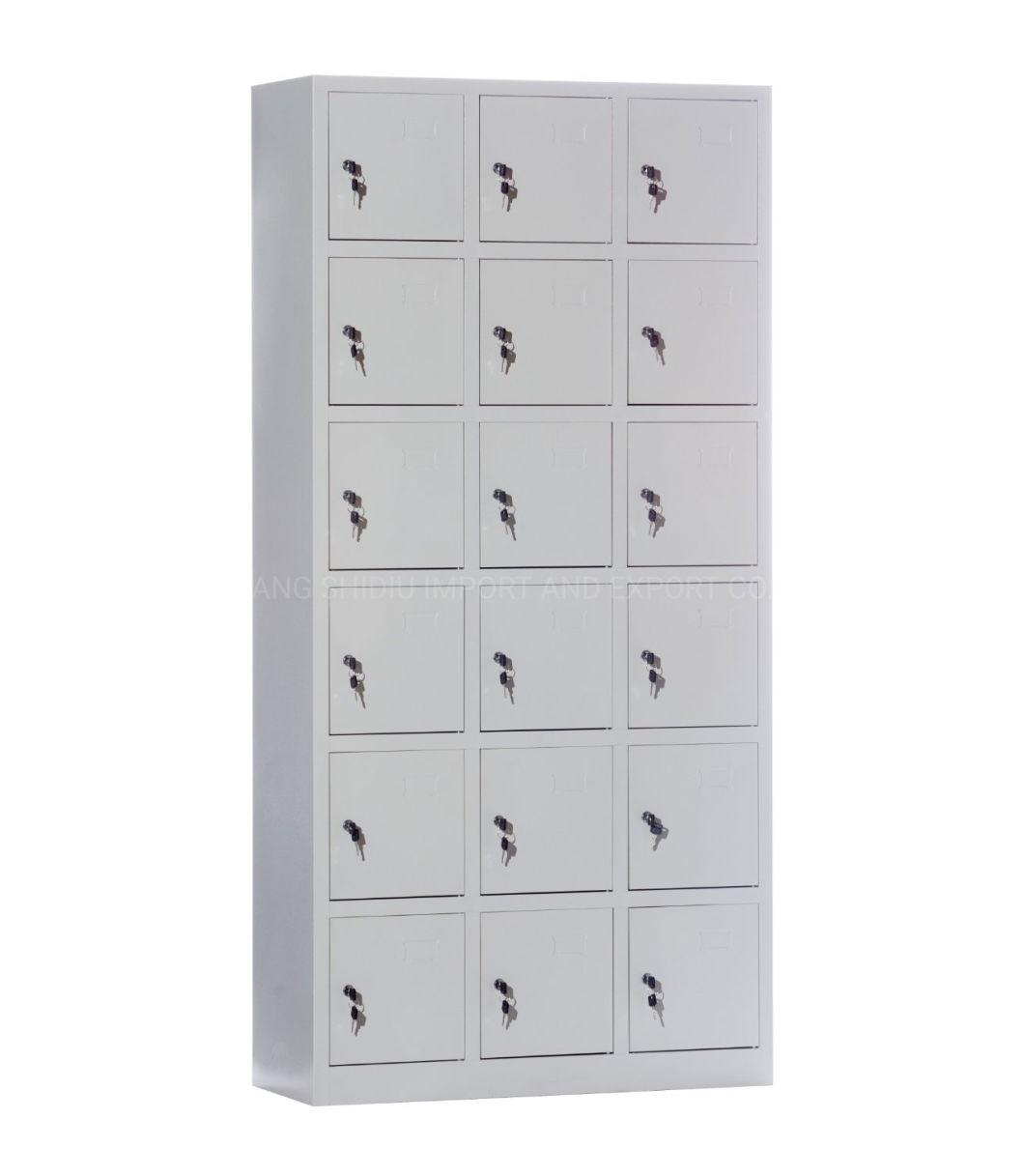 Classic 6 Tier 3 Column 18 Doors Box Locker for Supermarket/Cinema/Lab