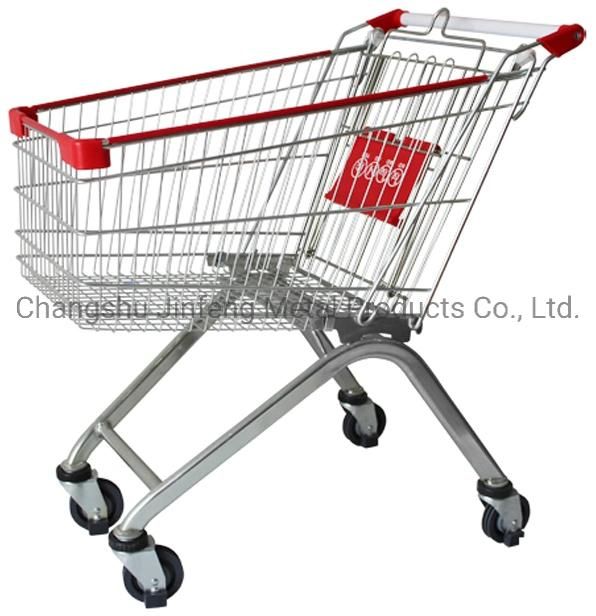 Supermarket Euipment European Style Metal Trolley Shopping Carts