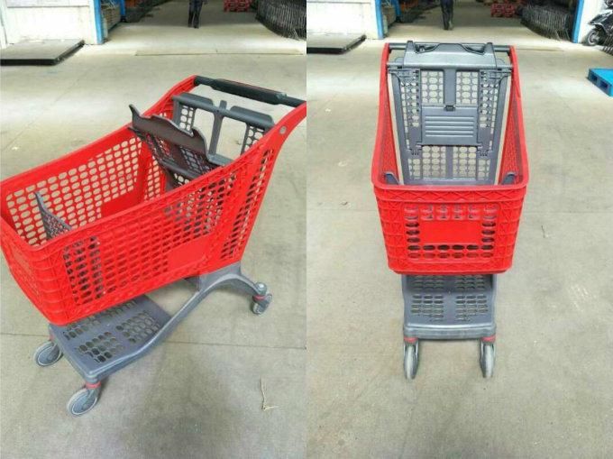 New Type of Pure Plastic Shopping Trolley Cart