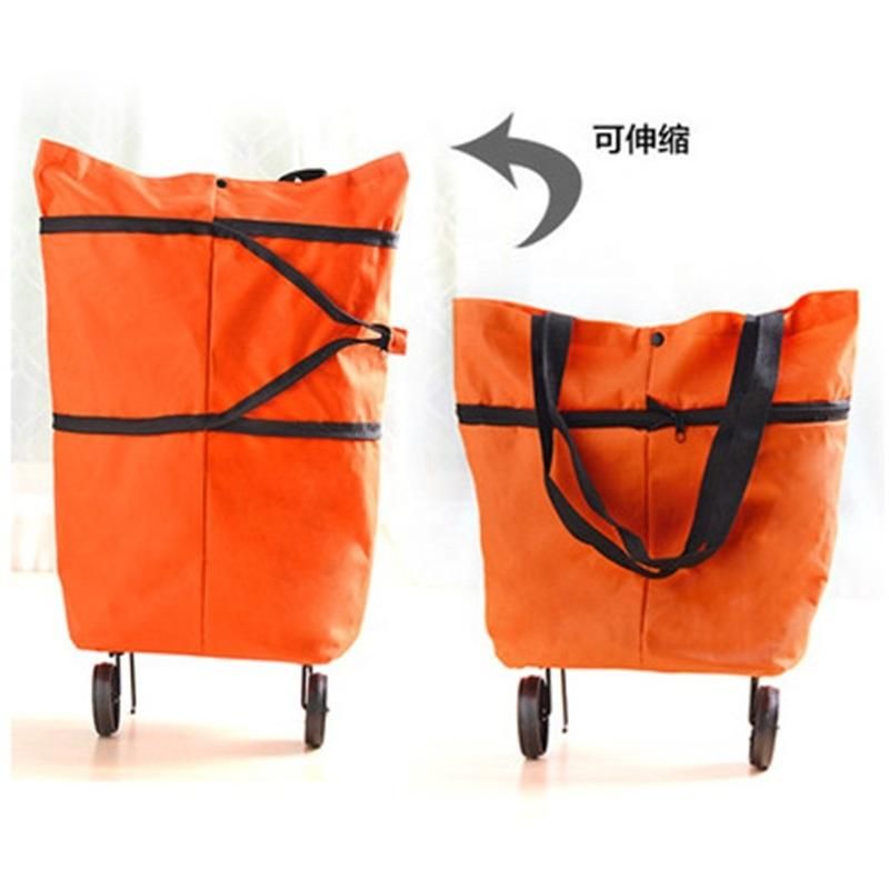 Factory Price Portable Foldable Supermarket Trolley Bag Foldable Shopping Trolley Replacement Bag with 2 Wheels Trolley Bag