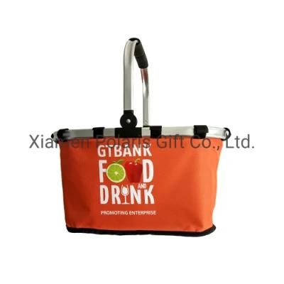 Aluminium Alloy Frame Handle Polyester Foldable Shopping Basket Picnic Basket