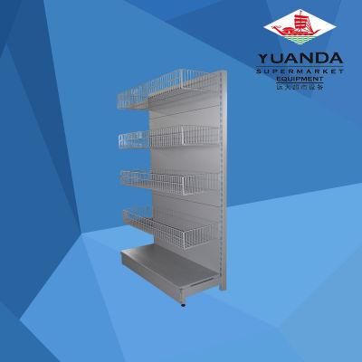 Single Sided Supermarket Display Gondola Basket Shelf