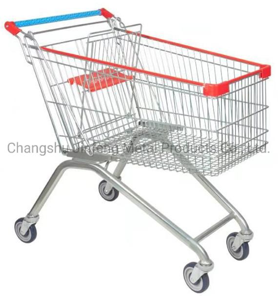 Supermarket Shelf Trolley Shopping Carts with Four Wheels