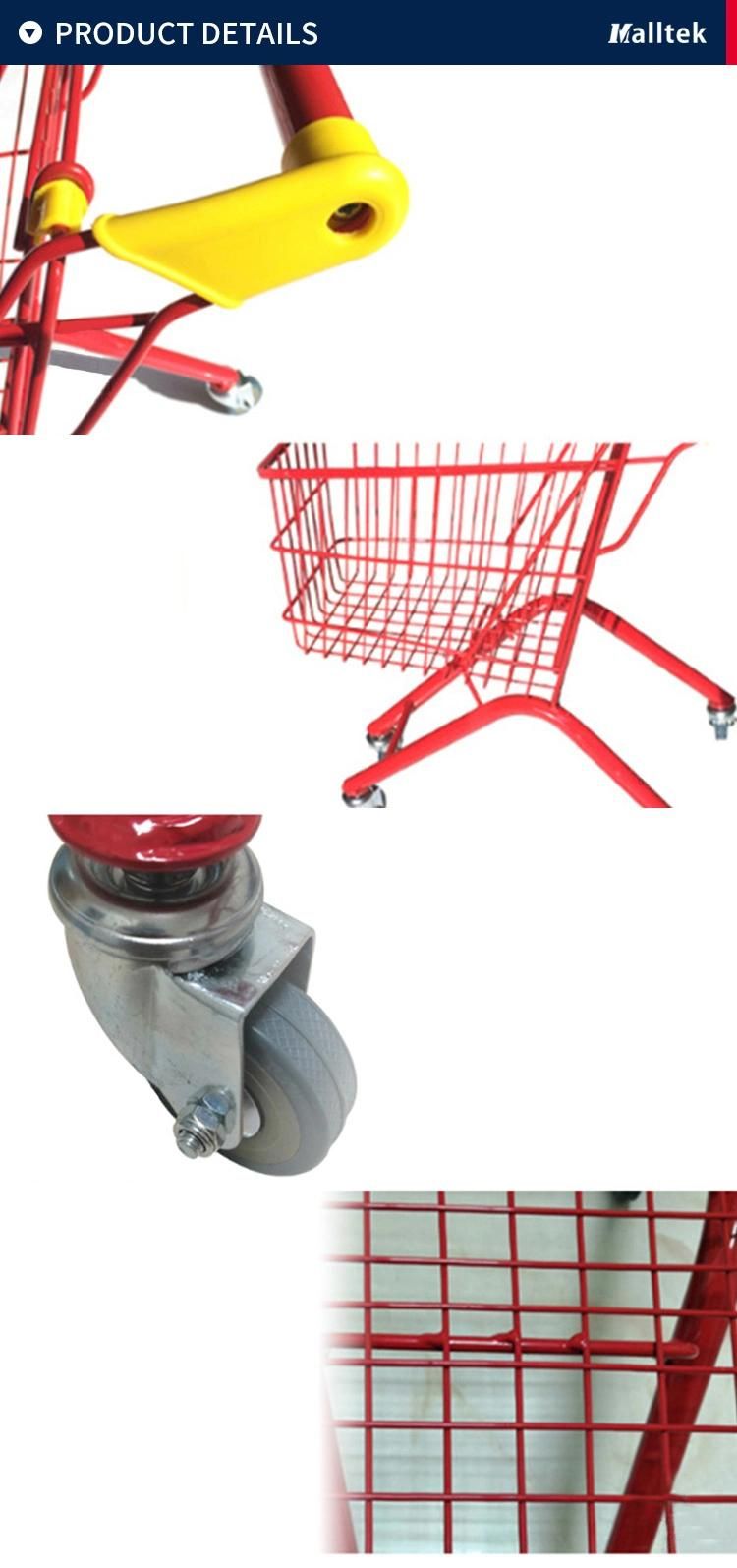 Factory Price Grocery Store Colorful Metal Kids Trolley with Flag