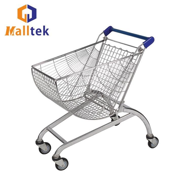 High Quality Round Basket Shape Metal Supermarket Shopping Cart