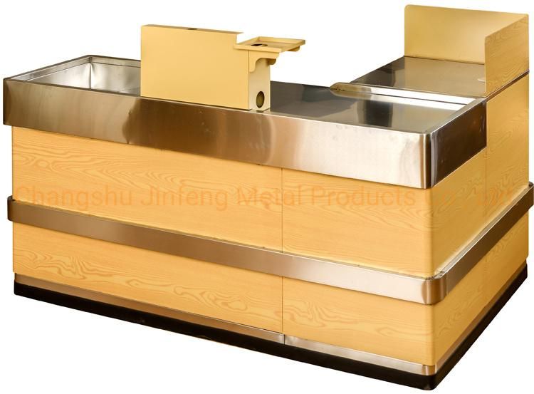 Supermarket Stainless Steel Surface Cashier Table