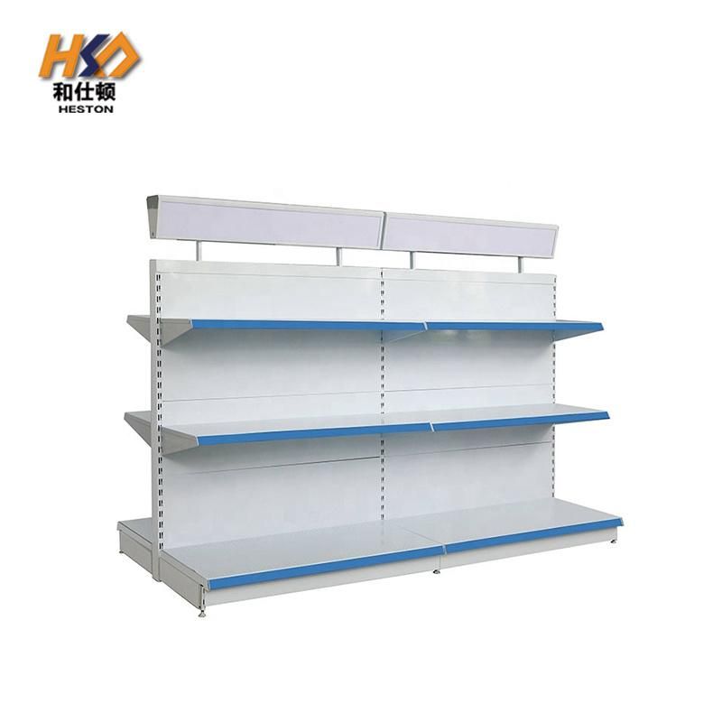 2021 Most Popular Store Double Supermarket Shelf Metal Gondola Display Supermarket Shelves