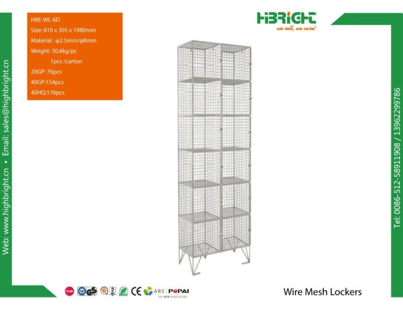 3 Floors Construction Site Zinc Galvanized Steel Mesh Locker