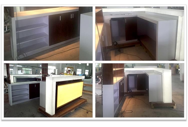 Diamond Design Luxury LED White Club Bar Counter