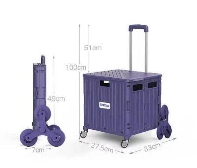 China Wholesale Plastic Easy Box Shopping Trolley Stair Climbing Supermarket Carts Manufacturer