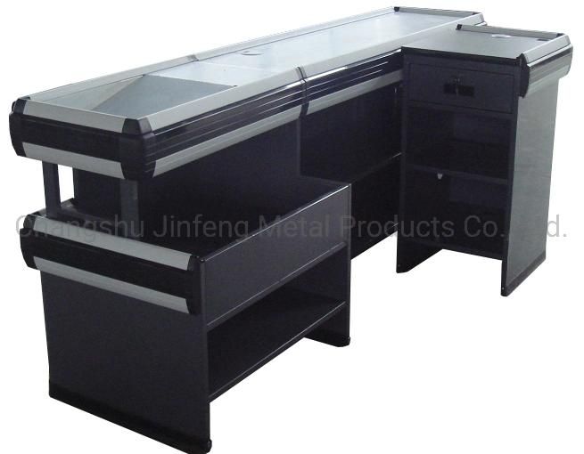 Supermarket Equipment Chckout Counter Metal Cashier Desk