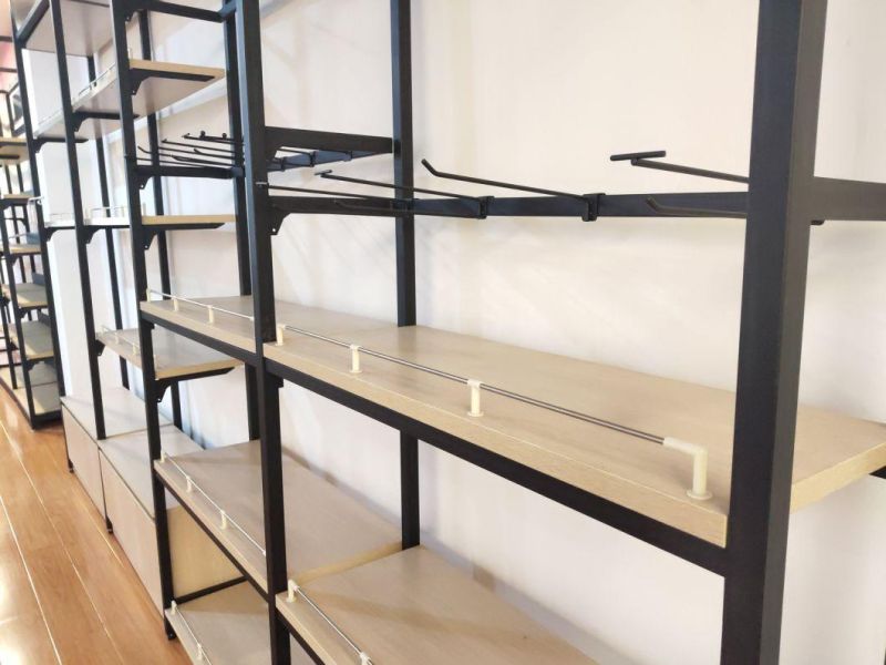 Fashionable Style Wooden and Steel Supermarket Shelf