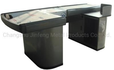 Supermarket Checkout Counter Store Cashier Desk with Conveyor Belt Jf-Cc-065