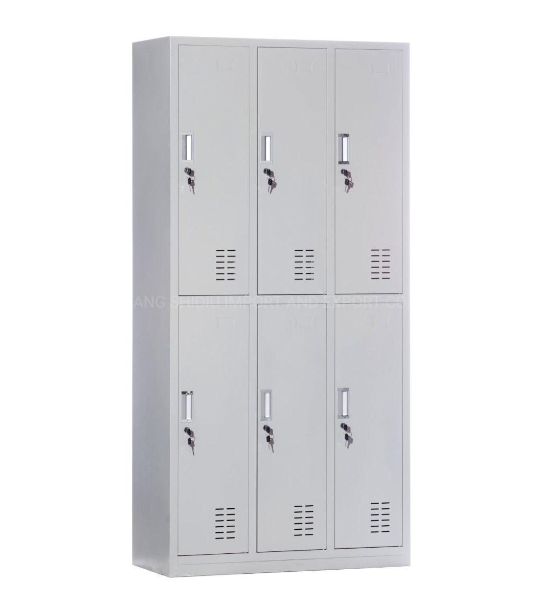 6 Compartments 2 Tier Hanging Garments Wardrobe Locker