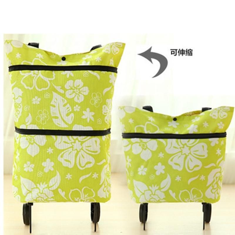 Factory Price Portable Foldable Supermarket Trolley Bag Foldable Shopping Trolley Replacement Bag with 2 Wheels Trolley Bag