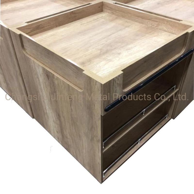 Supermarket and Store Display Shelf Promotional Table with Wood