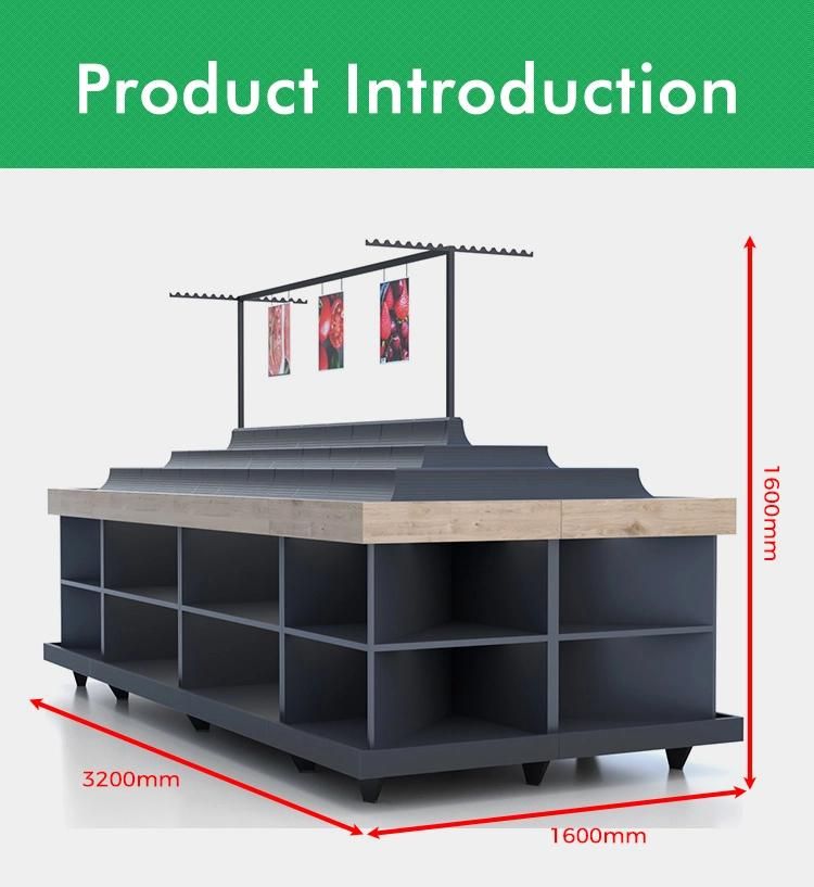 Wooden Supermarket Display Vegetable Rack for Retail Store