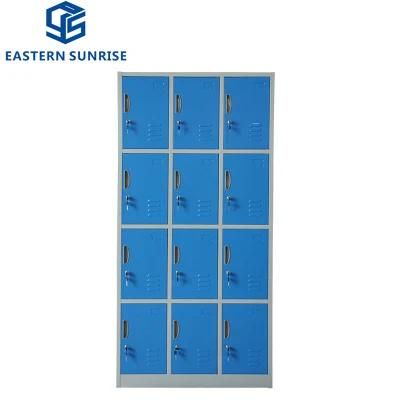 General Usage Gym Cloth Storage 12 Door Metal Wardrobe