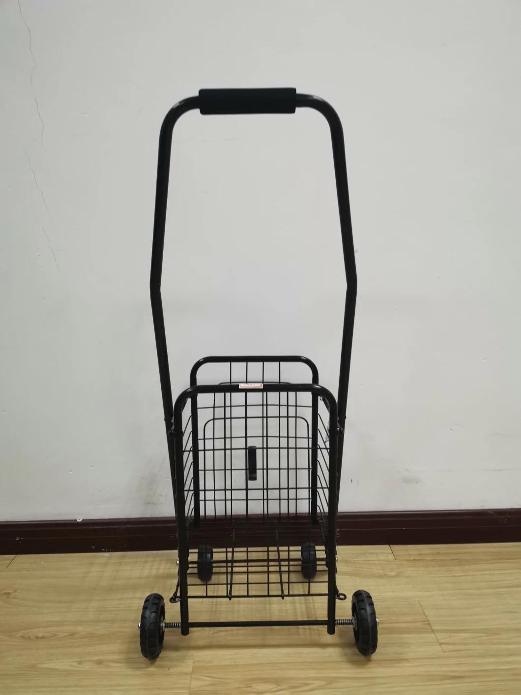 China Metal Personal Shopping Trolley Supermarket Folding Cart