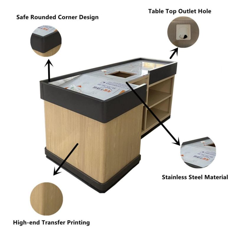 Wood Checkout Counters Used in Supermarket for Sale