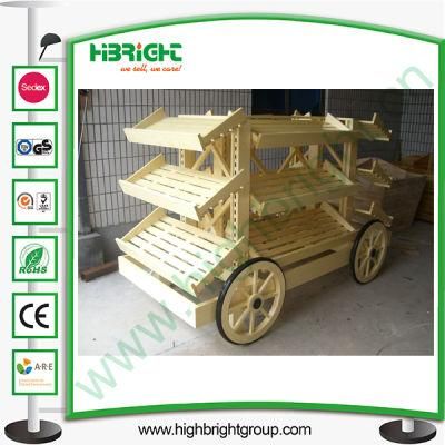 Store Supermarket Wooden Bread Display Stand Carriage