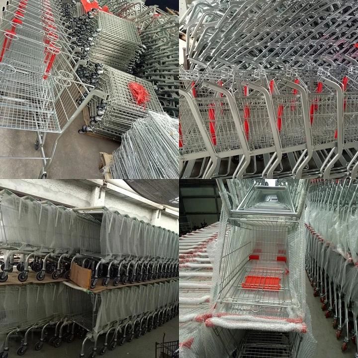 Asia Style 100L Supermarket Equipment Metal Shopping Hand Trolley Cart