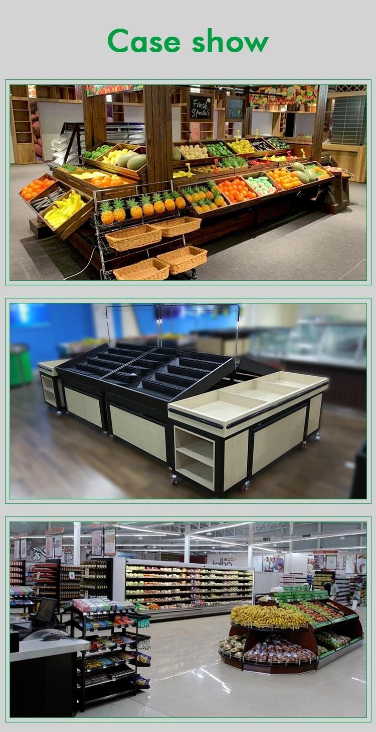 Wooden Supermarket Display Vegetable Rack for Retail Store