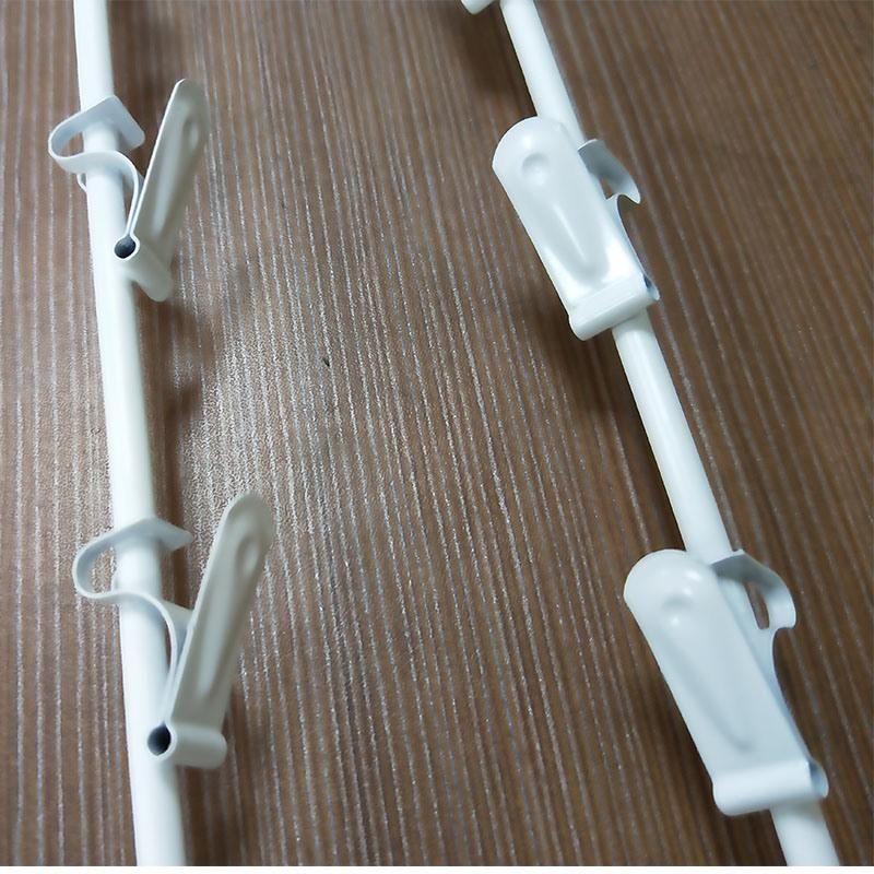 Supermarket Pop Shelf Edge Hanging Metal Clip Strip with 12 Hooks