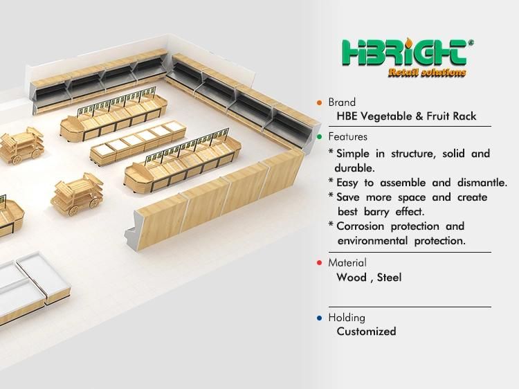 Three Tiers Single Side Metal Vegetables and Fruits Display Shelf