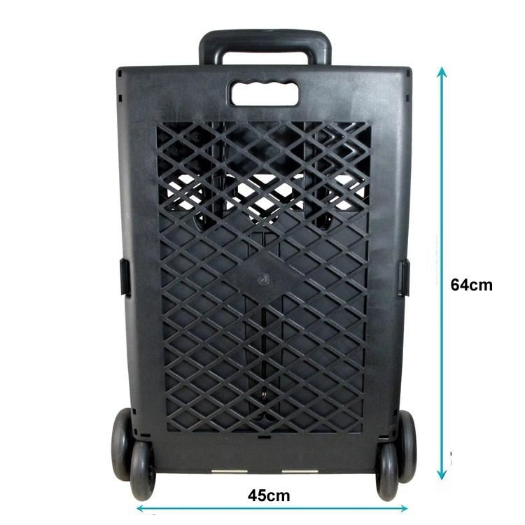 Wholesale Collapsible Plastic Mesh Crate Trolley Foldable Shopping Trolley