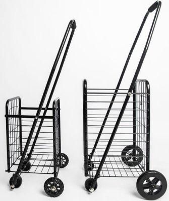 Factory Portable Small Folding Metal Cart Wheeled Grocery Trolleys with Multi Functions