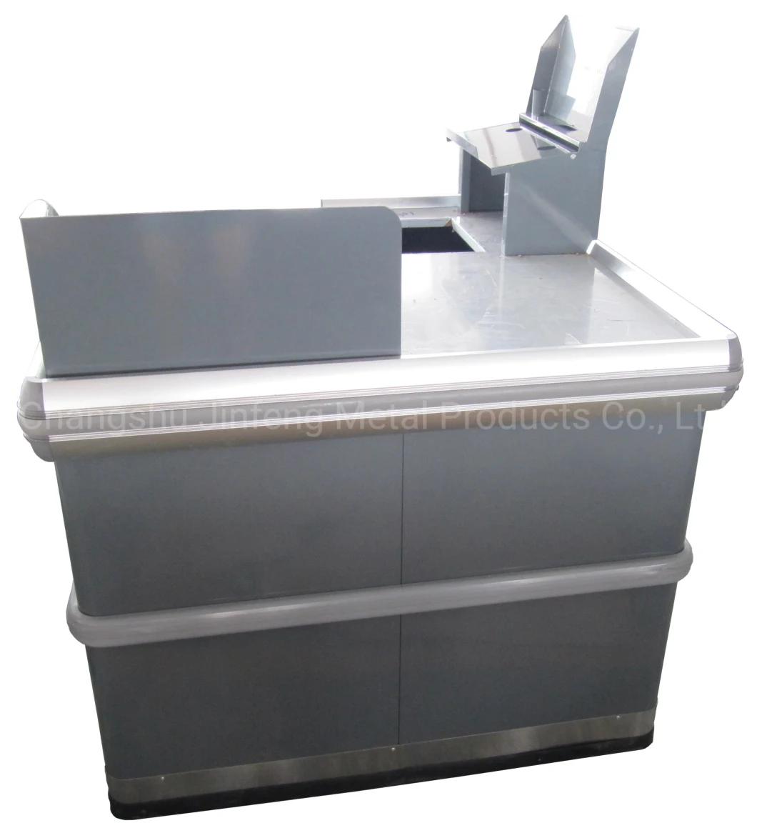 Supermarket Cashier Table Shop Metal Checkout Counter Jf-Cc-109