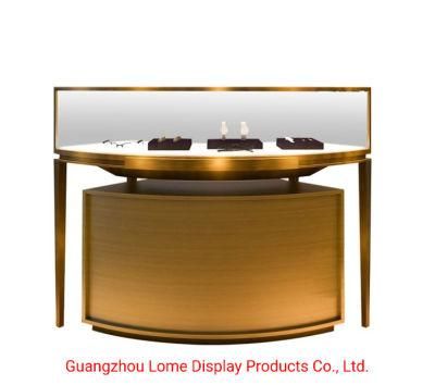 Luxury Shop Jewelry Display Case Window Exhibition Counter Custom Logo Metal Glass