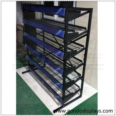 Customized Wire Back Gondola Freestanding Retail Standing Display Metal Supermarket Rack Shelves