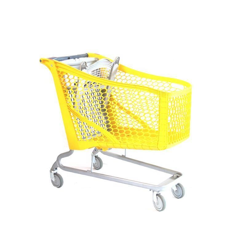 Supermarket Equipment Shopping Cart Customized Color Plastic Shopping Trolley