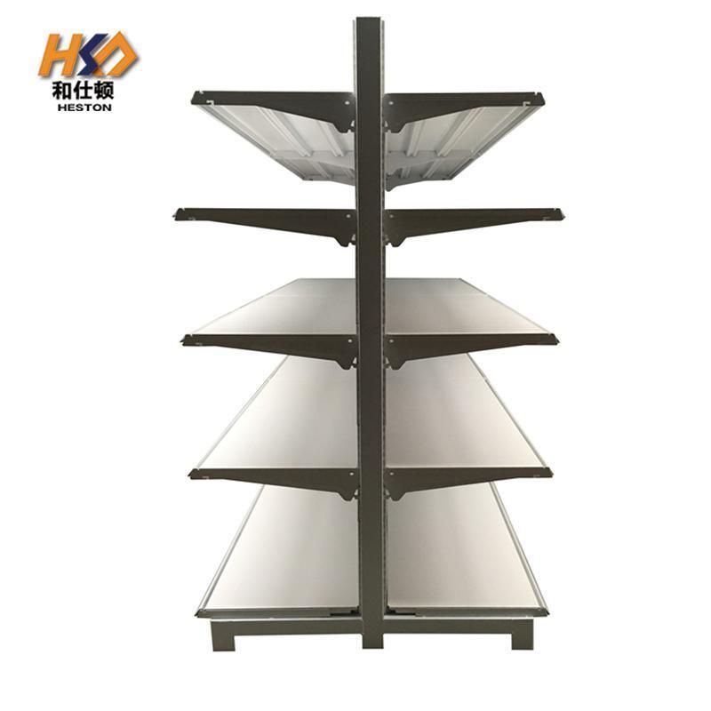 Newly Launched High-Quality Floor-to-Ceiling Metal and Wood Supermarket Shelves