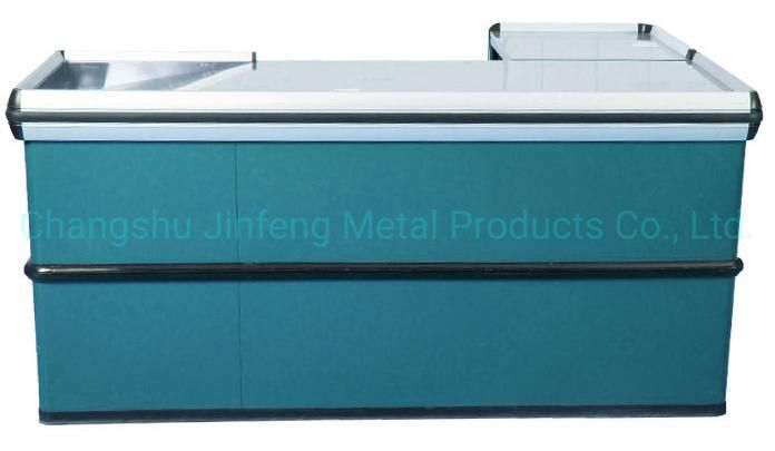 Supermarket Cashier Desk Convenience Store Metal Checkout Counter Jf-Cc-039