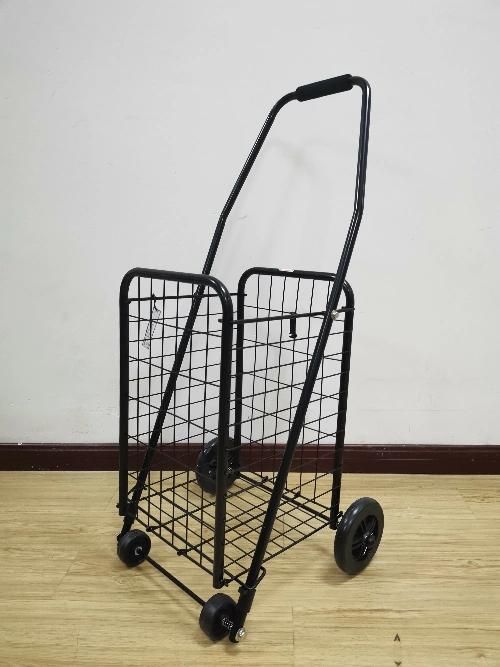 China Factory Foldable Telescopic Handle Shopping Trolley with Wheels