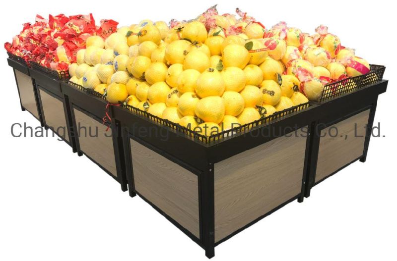 Supermarket Customized Wooden Display Shelf for Vegetable and Fruit