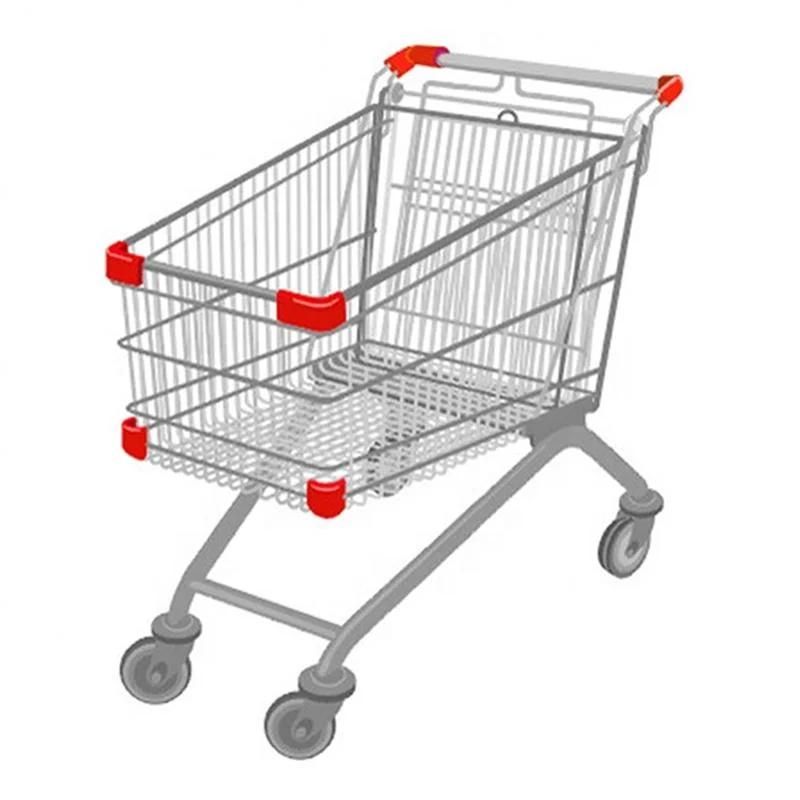 European Style Supermarket 4 Wheels Push Shopping Cart Trolley