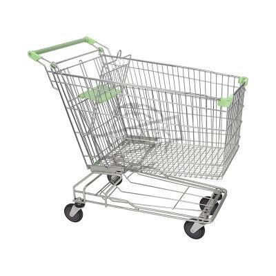 Economic Metal Zinc Plated Supermarket Shopping Trolley with Seat